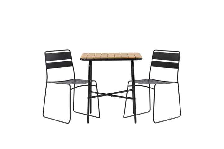Parvekeryhmä Holmbeck 70 cm 2 Lina tuolia - Musta/Ruskea - Puutarhakalusteet - Ulkoryhmä - Cafe-ryhmä