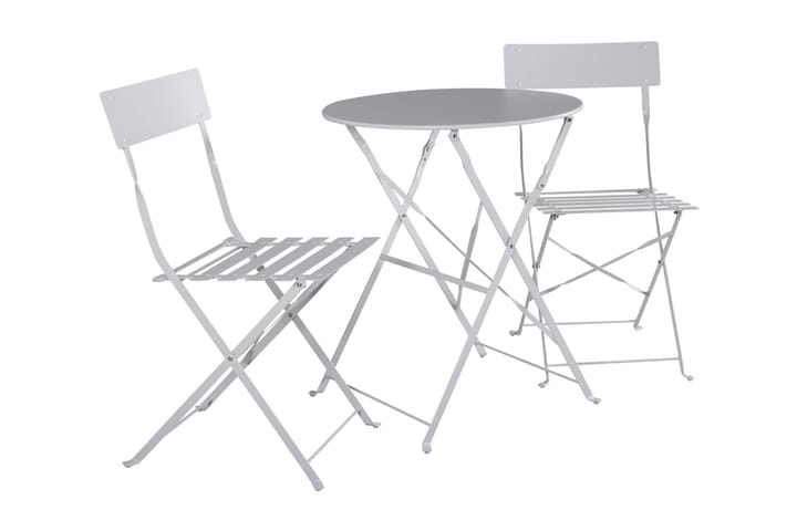 Parvekeryhmä Malaga 60 cm + 2 taitettavaa tuolia - Valkoinen - Puutarhakalusteet - Parveke - Parvekekalusteet - Parvekesetti