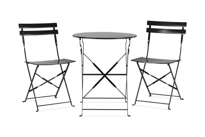 Parvekesarja Alatri 60 cm + 2 tuolia - Musta - Puutarhakalusteet - Parveke - Parvekekalusteet - Parvekesetti