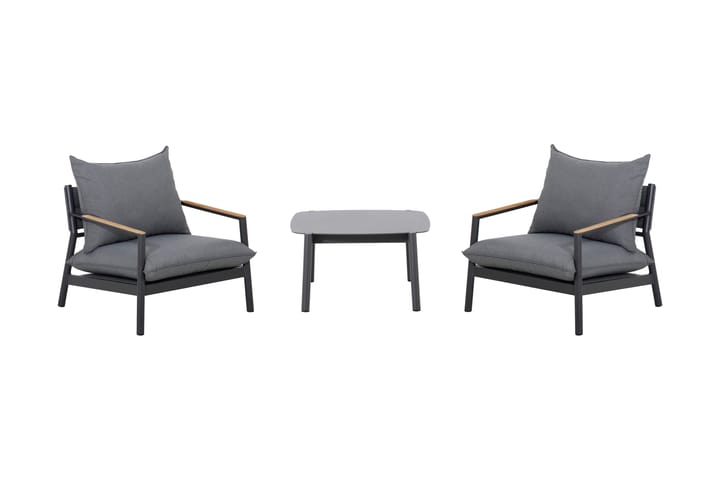 Parvekesetti Seattle 70 cm + 2 tuolia pehmusteet Lasi/T.harm - Puutarhakalusteet - Ulkoryhmä - Cafe-ryhmä