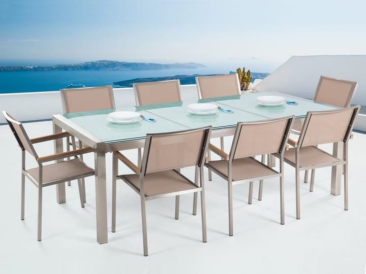 Grosseto Puutarhakalusteryhmä Pöytä + 8 tuolia