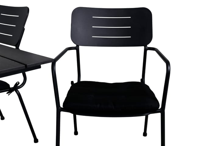 Ruokailuryhmä Denver 120 cm 4 Nicke tuolia Musta - Venture Home - Puutarhakalusteet - Ulkoryhmä - Ruokailuryhmät ulos