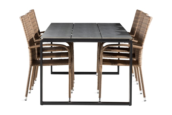 Ruokapöytä Turieno 210 cm + 6 Thor Light nojatuolia - Puutarhakalusteet - Ulkoryhmä - Ruokailuryhmät ulos