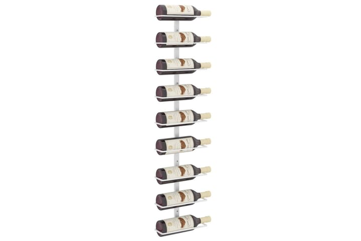 Seinäkiinnitettävä viinipulloteline 9 pullolle valkoinen rau - Valkoinen - Säilytys - Hyllyt - Säilytyshylly - Viiniteline & viinihylly