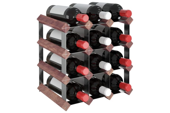 Viinipulloteline 12 pullolle ruskea täysi mänty - Ruskea - Säilytys - Hyllyt - Säilytyshylly - Viiniteline & viinihylly
