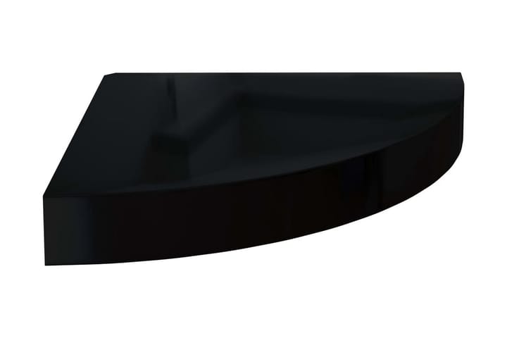 Kelluva kulmahylly korkeakiilto musta 25x25x3,8 cm MDF - Musta - Säilytys - Hyllyt