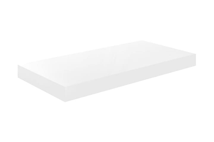 Kelluva seinähylly korkeakiilto valkoinen 50x23x3,8 cm MDF - Valkoinen - Säilytys - Hylly