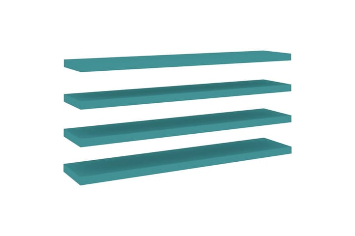 Kelluvat seinähyllyt 4 kpl sininen 120x23,5x3,8 cm MDF - Sininen - Säilytys - Hyllyt