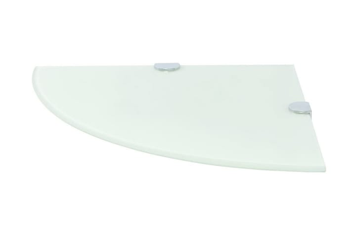 Kulmahylly kromisilla kiinnikkeillä Valkoinen lasi 25x25 cm - Valkoinen - Säilytys - Hyllyt - Kulmahylly