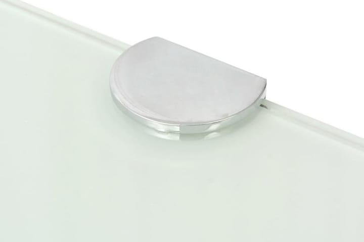 Kulmahylly kromisilla kiinnikkeillä Valkoinen lasi 25x25 cm - Valkoinen - Säilytys - Hyllyt
