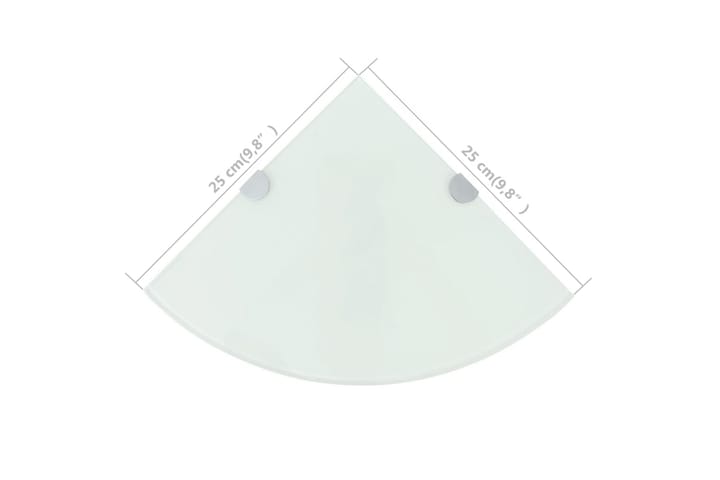Kulmahylly kromisilla kiinnikkeillä Valkoinen lasi 25x25 cm - Valkoinen - Säilytys - Hyllyt