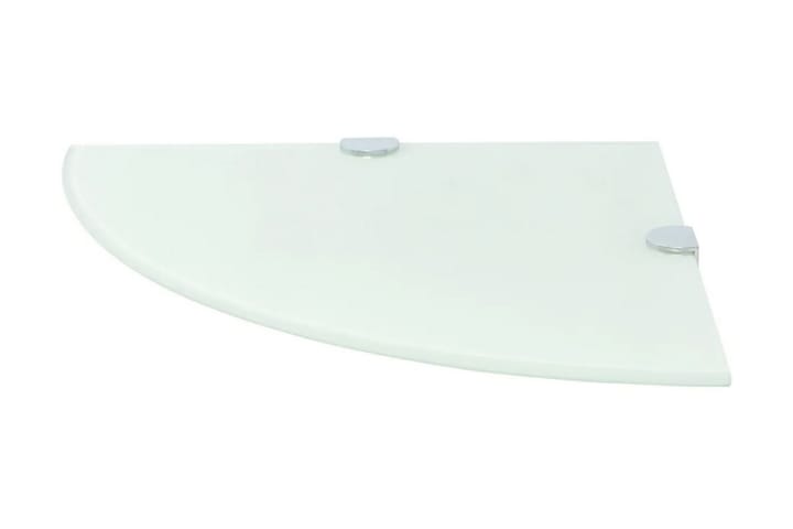 Kulmahylly kromisilla kiinnikkeillä Valkoinen lasi 35x35 cm - Valkoinen - Säilytys - Hyllyt
