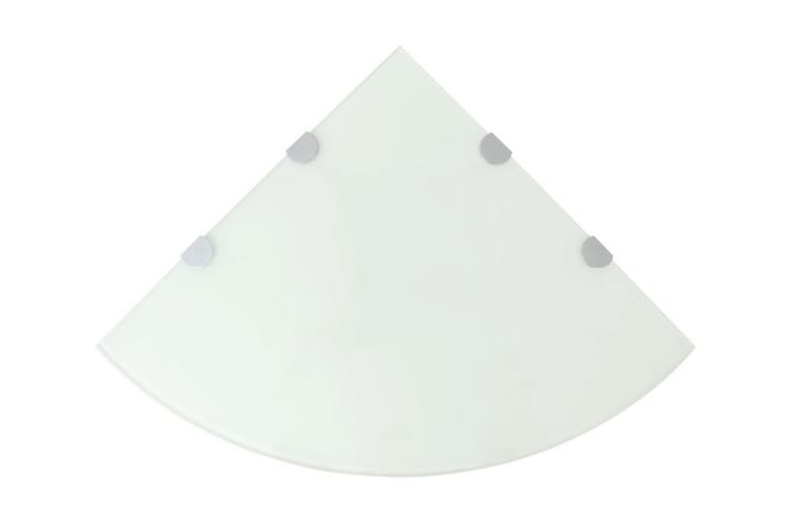 Kulmahylly kromisilla kiinnikkeillä Valkoinen lasi 45x45 cm - Valkoinen - Säilytys - Hyllyt