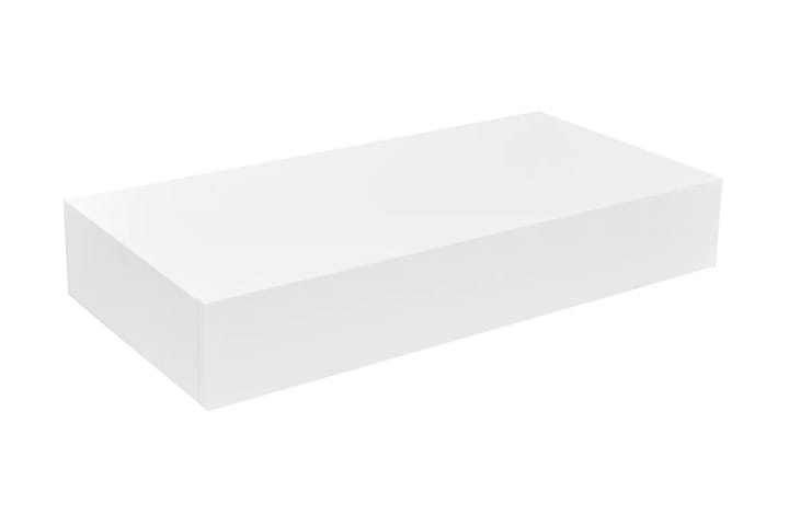 Seinähyllyt laatikoilla 2 kpl piilokiinnitys valkoinen 48 cm - Valkoinen - Säilytys - Hyllyt - Seinähylly