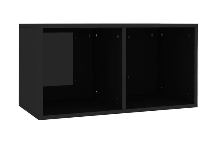 Vinyylilevyjen säilytyslaatikko musta 71x34x36 cm lastulevy - Musta - Säilytys - Hyllyt - Kirjahylly