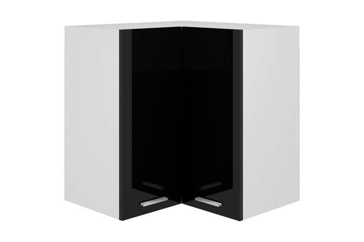 Seinäkulmakaappi korkeakiilto musta 57x57x60 cm lastulevy - Musta - Säilytys - Kaappi - Säilytyskaappi
