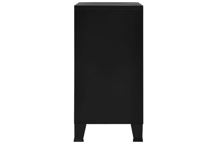 Arkistokaappi 4 ovella teollinen musta 75x40x80 cm teräs - Musta - Säilytys - Kaappi - Säilytyskaappi - Toimistokaappi - Asiakirjakaappi