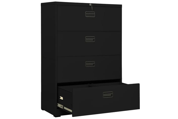 Arkistokaappi musta 90x46x134 cm teräs - Musta - Säilytys - Kaappi - Säilytyskaappi - Toimistokaappi - Asiakirjakaappi