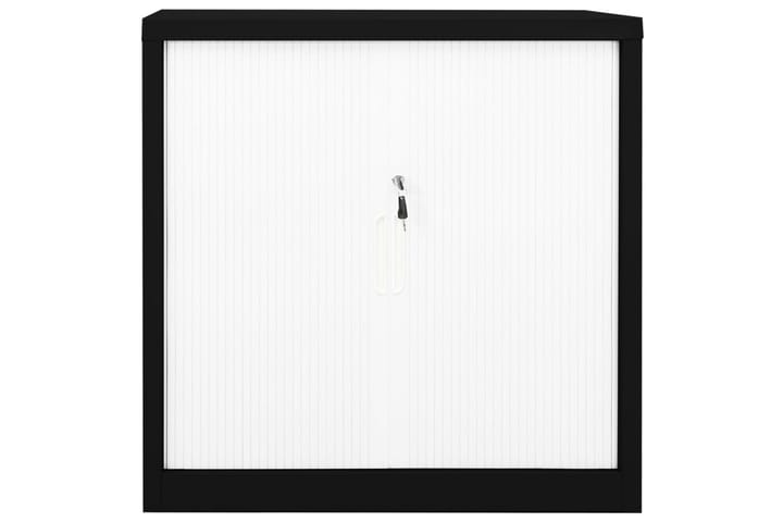 Liukuovikaappi musta ja valkoinen 90x40x90 cm teräs - Musta - Säilytys - Kaappi - Säilytyskaappi - Toimistokaappi - Asiakirjakaappi