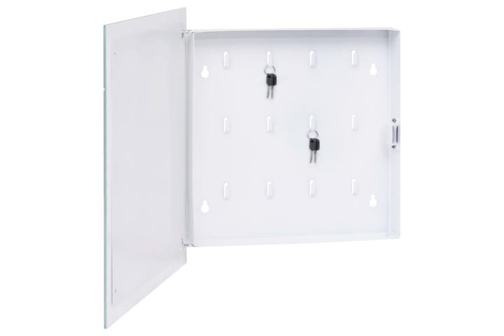 Magneettinen avainkaappi valkoinen 35x35x5,5 cm - Valkoinen - Säilytys - Kaappi - Säilytyskaappi - Avainkaappi
