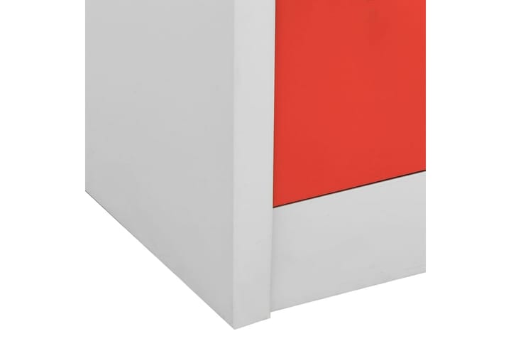 Pukukaappi vaaleanharmaa ja punainen 90x45x92,5 cm teräs - Säilytys - Kaappi - Säilytyskaappi
