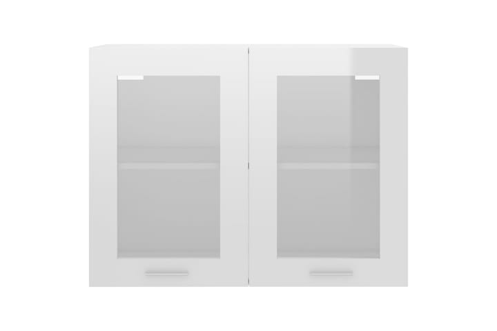 Seinäkaappi lasilla korkeakiilto valkoinen 80x31x60 cm - Valkoinen - Säilytys - Kaappi - Säilytyskaappi