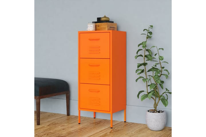 Varastokaappi oranssi 42,5x35x101,5 cm teräs - Säilytys - Kaappi - Säilytyskaappi - Pukukaappi