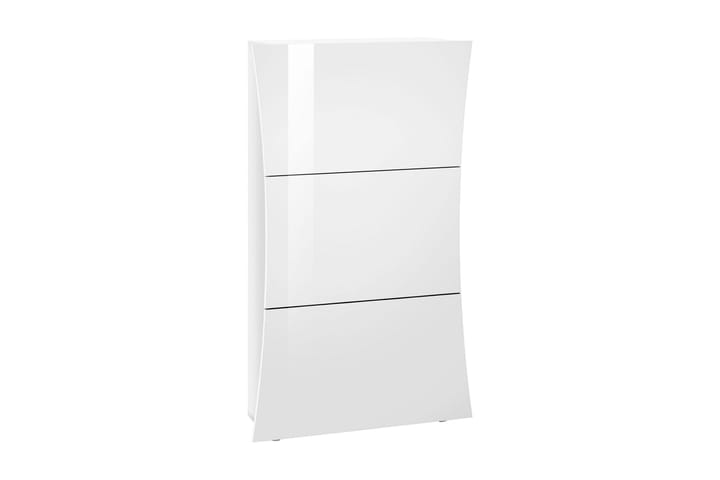 Kenkäkaappi Arconate 71x27 cm 3 ovea - Valkoinen Korkeakiilto - Säilytys - Kaappi - Säilytyskaappi