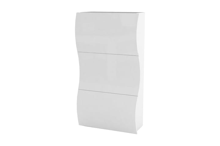 Kenkäkaappi Ondres 71x27 cm 3 laatikkoa - Valkoinen Korkeakiilto - Säilytys - Kenkäsäilytys