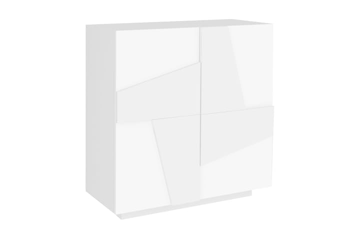 Kenkäkaappi Pinsac 81x39 cm 2 ovea - Valkoinen Korkeakiilto - Huonekalut - Pöytä & ruokailuryhmä - Apupöytä & sivupöytä - Konsolipöytä