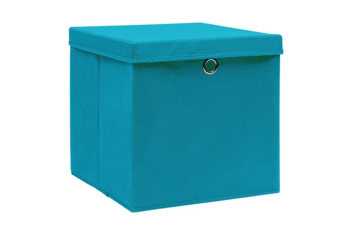 Säilytyslaatikot kansilla 10 kpl 28x28x28 cm vaaleansininen - Sininen - Säilytys - Piensäilytys - Säilytyslaatikko