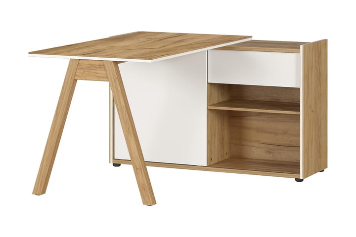Kirjoituspöytä Mittern 140 cm - Luonnonväri/Valkoinen - Huonekalut - Pöydät & ruokailuryhmät - Työpöytä - Kirjoituspöytä
