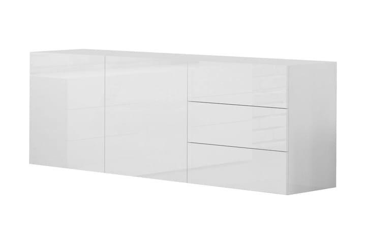 Senkki Metzera 170 cm 2 ovea + 3 laatikkoa - Valkoinen Korkeakiilto - Säilytys - Säilytyskalusteet - Senkki