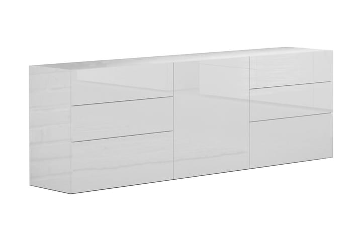 Senkki Metzera 170 cm Ovi + 6 laatikkoa - Valkoinen Korkeakiilto - Säilytys - Säilytyskalusteet - Senkki