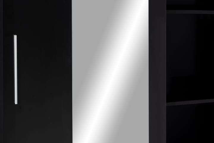 Vaatekaappi Aldo 120 cm Liukuovet Kapea Peili - Musta - Säilytys - Vaatesäilytys - Vaatekaappi