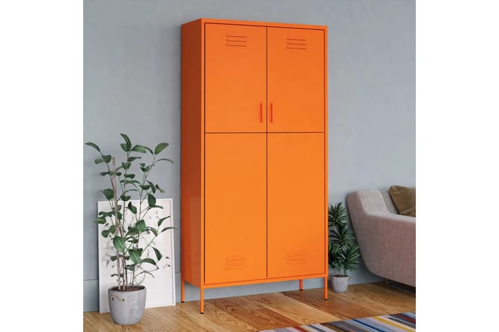 Vaatekaappi oranssi 90x50x180 cm teräs - Oranssi - Säilytys - Vaatesäilytys - Vaatekaappi