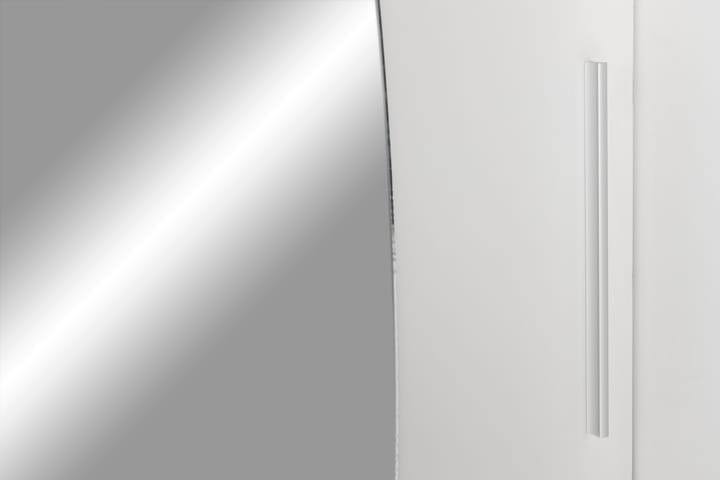 Vaatekaappi Presto 150 cm liukuovet Pyöreä Peili - Valkoinen - Säilytys - Vaatesäilytys - Vaatekaappi