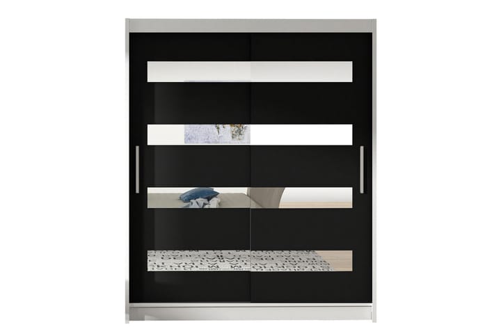 Vaatekaappi Presto 58x150 cm - Valkoinen/Musta - Säilytys - Vaatesäilytys - Vaatekaappi