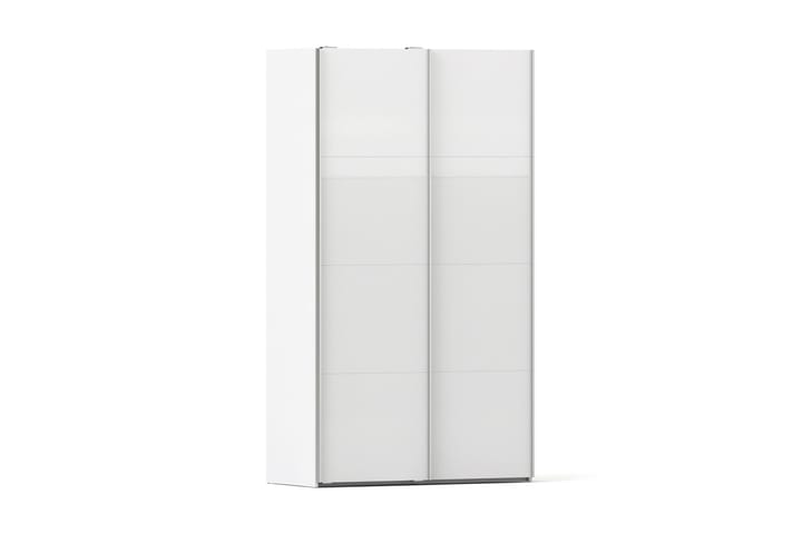 Vaatekaappi Verona 122 cm 2 k.kiilto ovea 2 hyllyä Valkoinen - Tvilum - Säilytys - Vaatesäilytys - Vaatekaappi