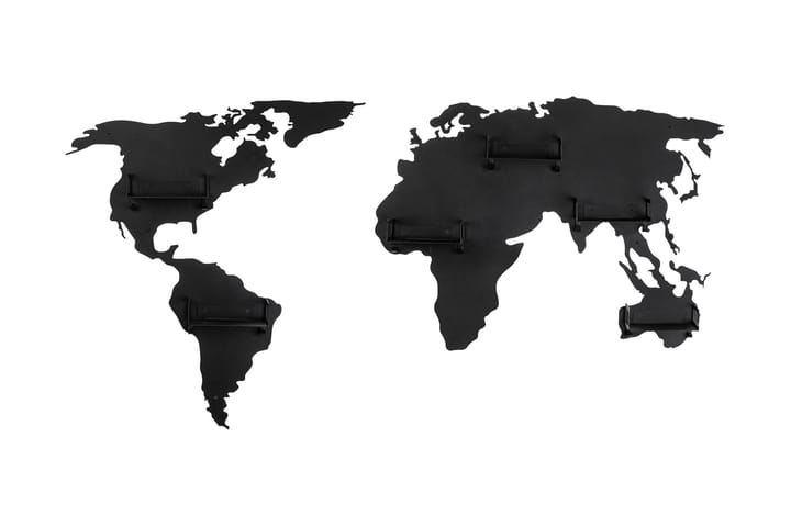 Vaatekoukku World Map - Musta - Säilytys - Vaatesäilytys - Vaatenaulakko