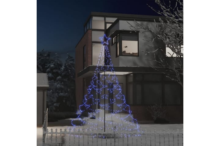 Joulukuusi metallitolpalla 500 LED-valolla sininen 3 m - Sisustustuotteet - Joulukoristeet & juhlakoristeet - Joulukoristeet