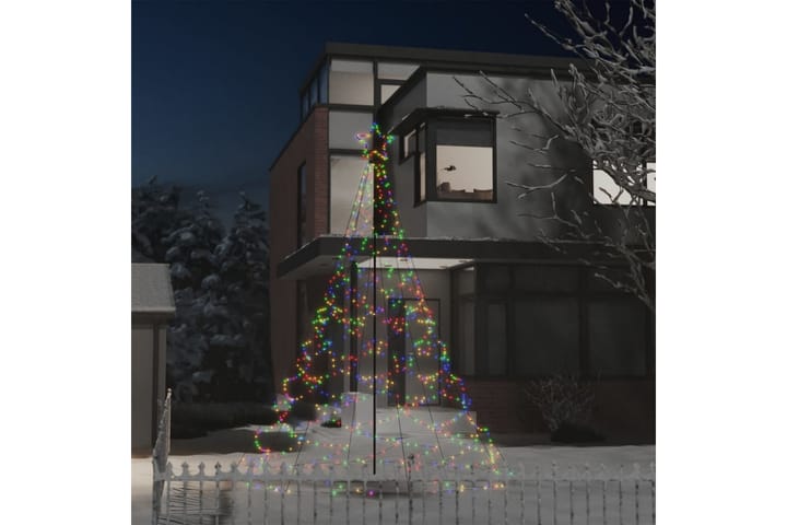 Joulukuusi metallitolpalla 500 LED-valolla värikäs 3 m - Sisustustuotteet - Joulukoristeet & juhlakoristeet - Joulukoristeet - Tekokuusi