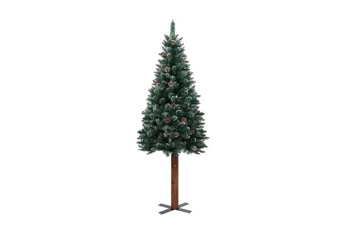 Kapea joulukuusi aidolla puulla ja lumella vihreä 180 cm - Sisustustuotteet - Joulukoristeet & juhlakoristeet - Joulukoristeet - Tekokuusi