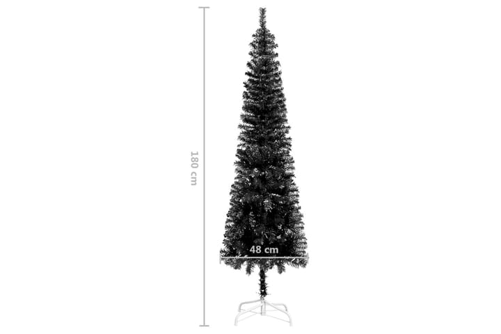 Kapea joulukuusi LED-valoilla musta 180 cm - Sisustustuotteet - Joulukoristeet & juhlakoristeet - Joulukoristeet - Tekokuusi