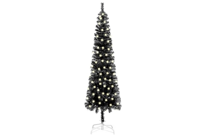 Kapea joulukuusi LED-valoilla musta 180 cm - Sisustustuotteet - Joulukoristeet & juhlakoristeet - Joulukoristeet - Tekokuusi