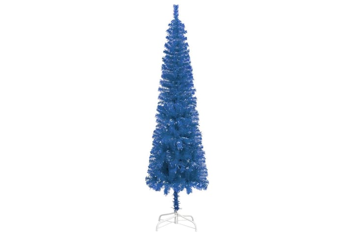 Ohut joulukuusi LED-valoilla ja palloilla sininen 210 cm - Sisustustuotteet - Joulukoristeet & juhlakoristeet - Joulukoristeet - Tekokuusi