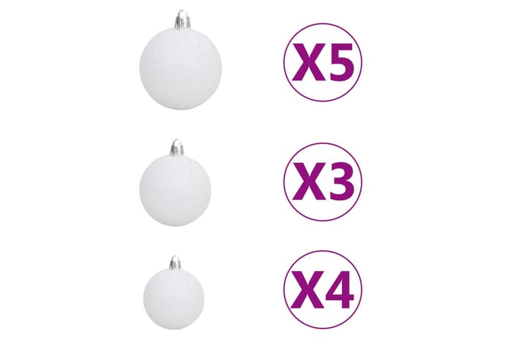 Tekojoulukuusi LED-valot, pallot ja lumihuurre 150 cm - Sisustustuotteet - Joulukoristeet & juhlakoristeet - Joulukoristeet - Tekokuusi