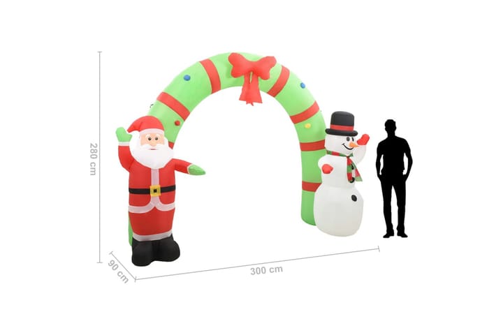 Ilmatäytteinen joulukoriste joulupukki ja lumiukko LED 280cm - Sisustustuotteet - Joulukoristeet & juhlakoristeet - Joulukoristeet