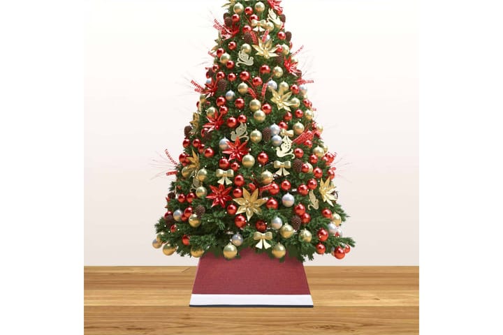 Joulukuusen helma punainen ja valkoinen 48x48x25 cm - Valkoinen - Sisustustuotteet - Joulukoristeet & juhlakoristeet - Joulukoristeet