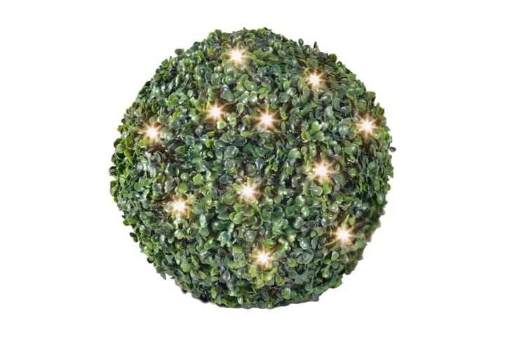Keinolehtinen Puksipuu Pallo 35cm 2:lla Aurinkovoima LED - Vihreä - Sisustustuotteet - Joulukoristeet & juhlakoristeet - Joulukoristeet - Tekokuusi